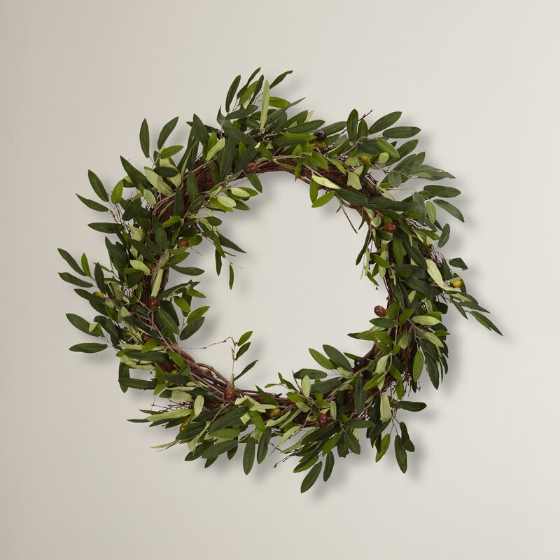 20" Faux Olive Branch Wreath & Reviews Birch Lane